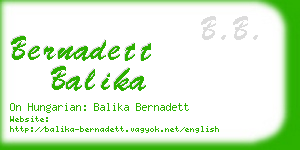 bernadett balika business card